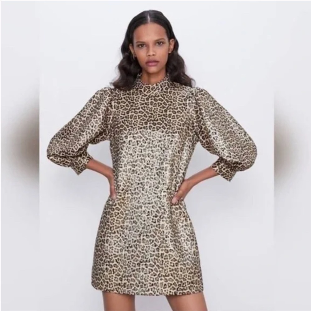 Zara Lurex Leopard Dress